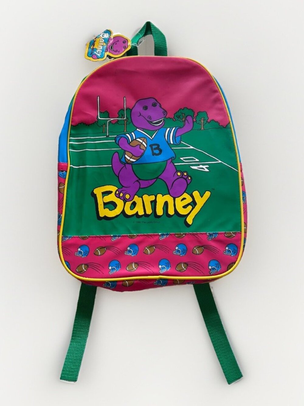 Vintage 1992 Barney Football Backpack New w/ Tags Kids School Bag Lyons Group